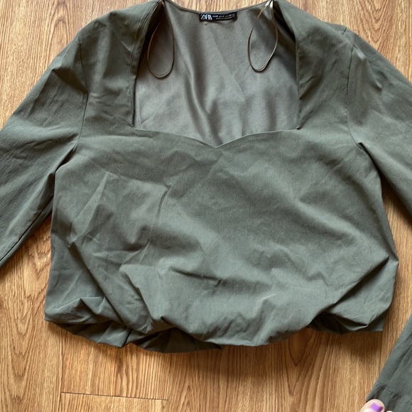 Zara Women's Long Sleeve Sweetheart Top - Picture 3 of 6